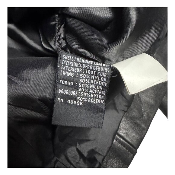 TIBOR LEATHER Black Luxury Designer Casual Vintage Y2K Jacket Womens Large - Picture 5 of 7